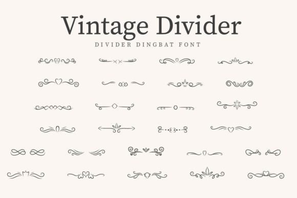 Vintage Divider Font for Web Design